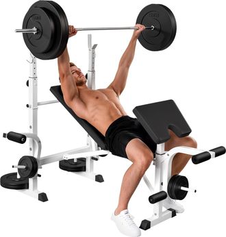OEM Banco De Musculaci&oacute;n Inclinable Con Soporte Para Barra Ajustable Extensi&oacute;n De Piernas Y Curl De Predicador Para Gimnasio