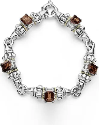 Lagos Glacier Smoky Quartz Link Bracelet in Smokey Quartz at Nordstrom, Size 7