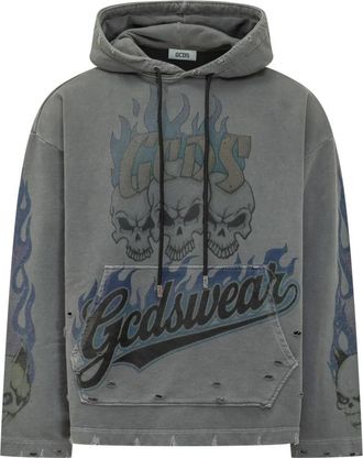 GCDS Riders Hoodie - Heren - Hoodies - Grijs - XS - Hoodies & sweatvesten