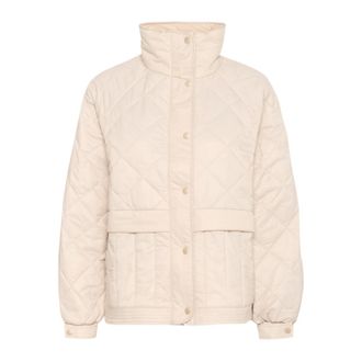 Inwear Winter Jackets, female, Beige, M, Quilted Jacket with High Neck