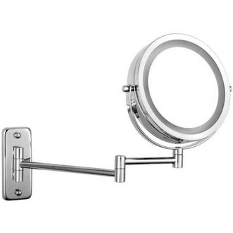 Gabrielle Espejo De Maquillaje Led De Pared Con Rotaci&oacute;n De 360&deg; Y Doble Cara, Con Correa Plegable Y Luz Led T&aacute;ctil Inteligente Regulable, Ideal Para Ba&ntilde;os Y Do
