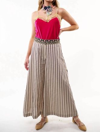 Aratta Derby Princess Stripe Pants In Cream Stripes
