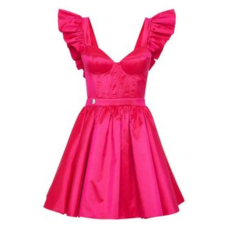Philipp Plein Silk Mini Dress - Dames - Feestkleedjes - Roze - M - Polyester - Kleedjes