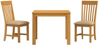 vidaXL Conjunto De Comedor 3 Uds. Beige Madera De Roble S&oacute;lido Vidaxl