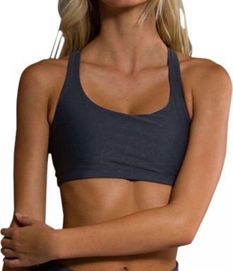 Onzie Geo Chic Low Impact Sports Bra In Onz Grey