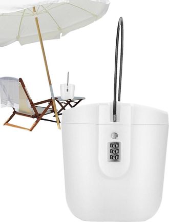 OEM Caja Fuerte Port&aacute;til - Cierre Num&eacute;rico De 3 D&iacute;gitos - Cable De Acero Integrado - 20x18x10 Cm - Para Viaje Y Uso Exterior - Abs Blanco