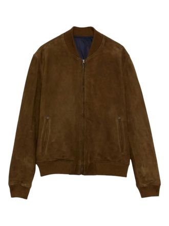 Roy Rogers zip reversible leather bomber jacket - Marrone