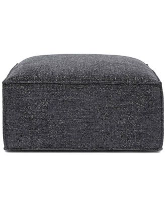TOV Furniture Mindy Chenille Basketweave Ottoman