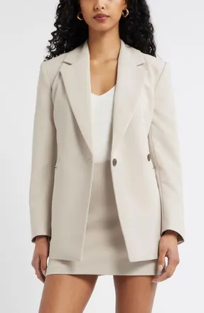 Open Edit Icon Twill Double Breasted Blazer in Grey Feather at Nordstrom, Size Xx-Small