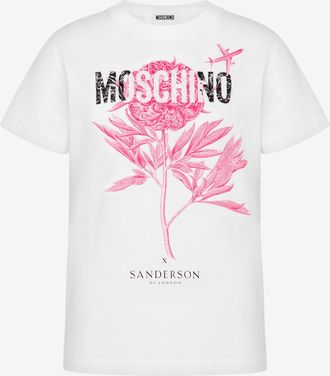 Moschino T-shirt in jersey di cotone organico stampata - Bianco