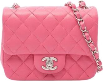 Chanel Pre-owned Mini Matelasse Lambskin Shoulder Bag - Dames - Vintage Schoudertas - Roze - ONE Size - Leer - Vintage