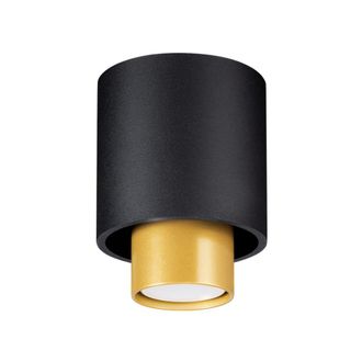 Sollux Lighting L&aacute;mpara de techo negro, dorado acero alt. 14 cm