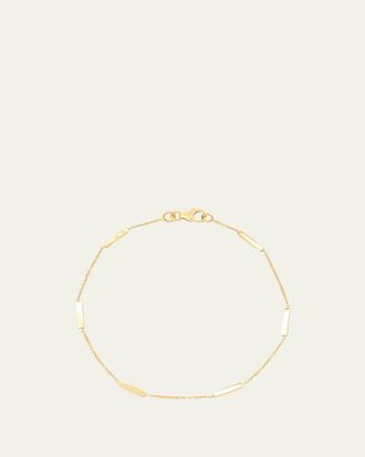 Jennifer Meyer 18K Bar By-the-Inch Bracelet on 14k Chain
