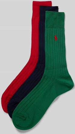 Ralph Lauren Socken mit Label-Stitching im 3er-Pack als Geschenkbox in Marine, Größe 40-46