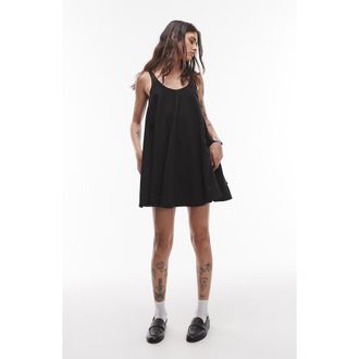 Topshop Woven Trapeze Minidress in Black at Nordstrom Rack, Size 4 Us (Fits Like 0-2)
