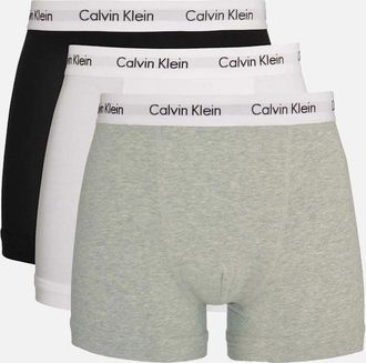 Calvin Klein Mens 3-Pack Boxer Trunks, Black/Grey/White - Size: 33/32/32