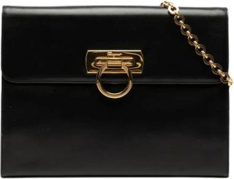 Ferragamo Pre-owned Crossbody Bag - Dames - Vintage Clutch - Zwart - ONE Size - Leer - Vintage