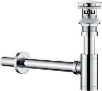 OEM Juego De Desag&uuml;e Universal Para Fregadero Con Rebosadero, Sif&oacute;n, V&aacute;lvula De Desag&uuml;e Emergente Cromada Y Tap&oacute;n De Desag&uuml;e