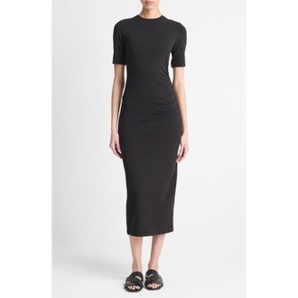 Vince Short Sleeve Midi Dress in Black at Nordstrom Rack, Size Xx-Small