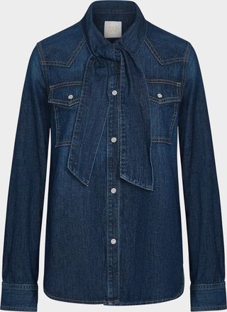 TWP Ranchers Daughter Denim Tie-Neck Shirt