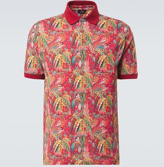 Etro Paisley cotton piqu&eacute; polo shirt