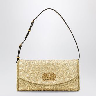 Valentino Small DeVain bag in gold cloqu&eacute; jacquard fabric