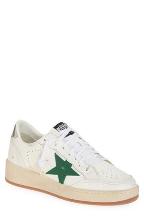 Golden Goose Ball Star 2 Low Top Sneaker in White/Green/Silver at Nordstrom, Size 12Us