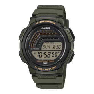 Casio Mens Digital Sport Watch Green Resin Band - WS-1800-3AVCF