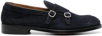 Doucal's double-buckle suede shoes - men - Calf Leather/Calf Suede/Calf Leather - 43 - Blue