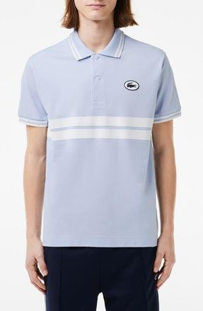 Lacoste Classic Fit Stripe Piqué Knit Polo in Phoenix/Farine at Nordstrom, Size 5