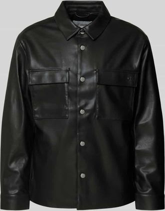 Calvin Klein Jeans Regular Fit Hemdjacke in Leder-Optik in Black, Gr&ouml;&szlig;e XXL