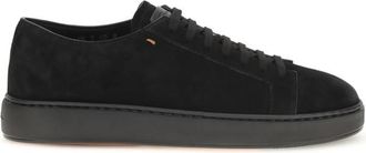 Santoni Black Suede Sneakers