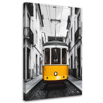 Feeby Cuadro Sobre Lienzo, Tranv&iacute;a Amarillo En Las Calles De Lisboa., 70x100