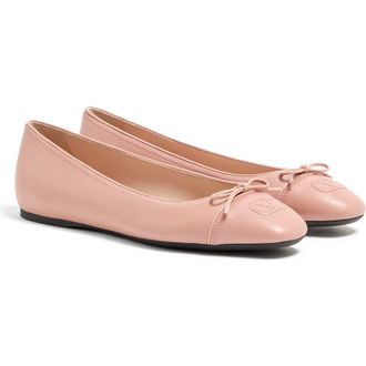 Valentino Garavani VLOGO Signature Ballerina Flat in Cream at Nordstrom, Size 10.5Us