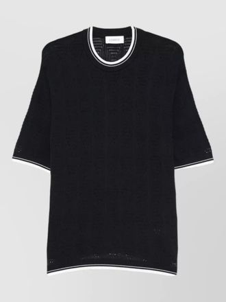 Laneus textured knit short sleeve crewneck mens top