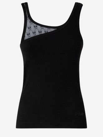 Pinko Top de algod&oacute;n el&aacute;stico con logo de Pinko