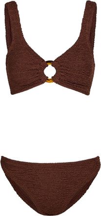 Hunza G Julia Hoop Crinkle Bikini - Brown - One Size