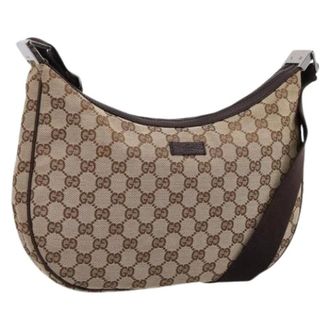 Gucci Pre-owned Vintage Canvas Shoulder Bag - Dames - Pre-owned - Beige - Maat: ONE Size Leer