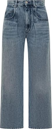 Isabel Marant Pantaloni a gamba ampia con pieghe - Blu