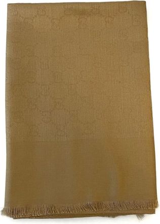 Gucci Sjaal met GG monogram van katoen-zijde - Beige