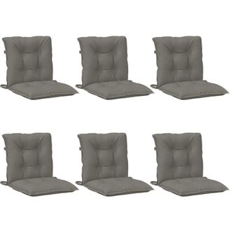 vidaXL Cojines Para Silla Respaldo Bajo 6 Ud Tela Gris Oscuro Melange Vidaxl