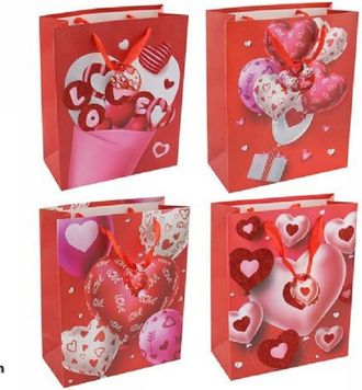 Trade Shop Trade Shop - Set 6pz Buste Regalo San Valentino Cuori 30 X 40 X 12 Cm 69874 Modelli Assortiti