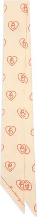 Burberry B Heart zijden skinny sjaal - Beige
