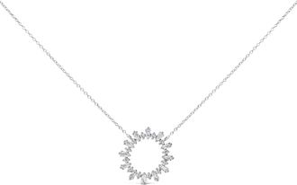 House of Brilliance Sterling Silver 3/4 Cttw Diamond Starburst Medallion Pendant Necklace