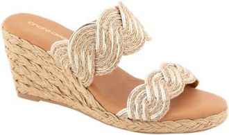 Andr&eacute; Assous Nitra Twist Espadrille Platform Wedge Sandal in Natural/platino at Nordstrom, Size 8.5