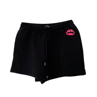 Markus Lupfer lip logo black sweat shorts Size S