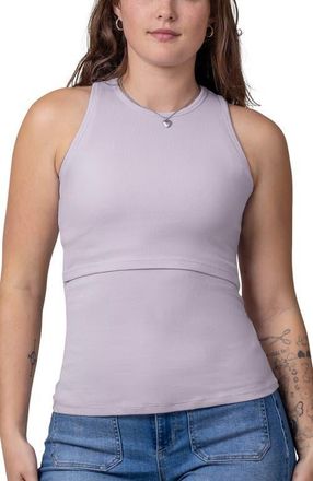 Kindred Bravely Ribbed Racerback Nursing Tank in Lavender Mist at Nordstrom, Size 3X