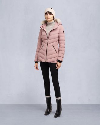 Moose Knuckles Womens Roselawn Shearling Trim Jacket
