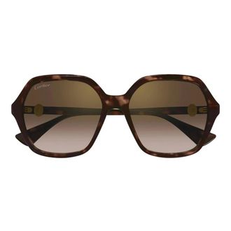 Cartier Sunglasses, female, Brown, Size: 57 MM Havana Sunglasses Ct0470S 002