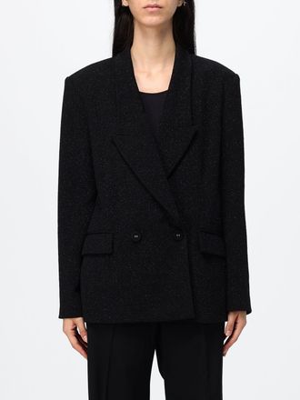 Hanita Blazer doppiopetto in lurex con rever a lancia e spalle imbottite